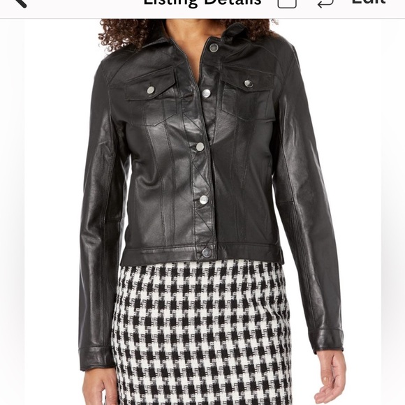 Jakett NYC leather trucker jacket. - Picture 1 of 8